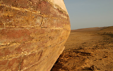 Image showing Boat in the desert