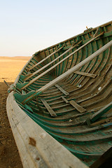 Image showing Boat in the desert