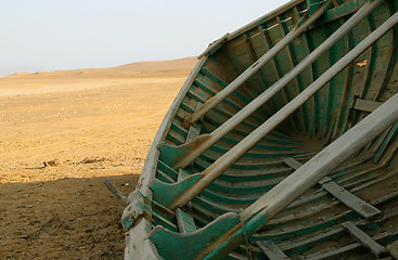 Image showing Boat in the desert