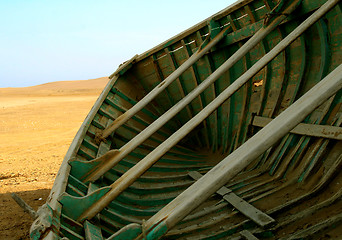 Image showing Boat in the desert