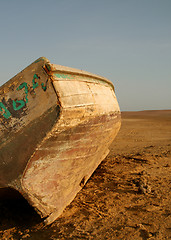 Image showing Boat in the desert