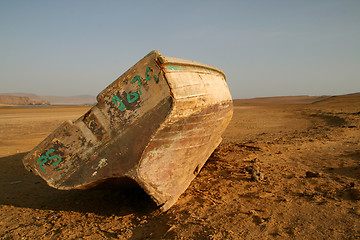 Image showing Boat In The Desert