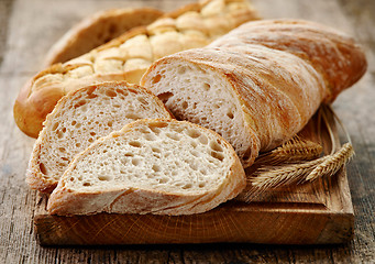 Image showing Ciabatta bread sliced