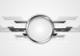 Image showing Abstract grey technology design with silver circle