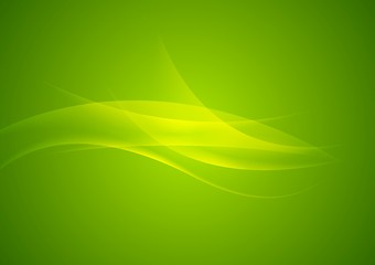 Image showing Abstract shiny green waves modern background