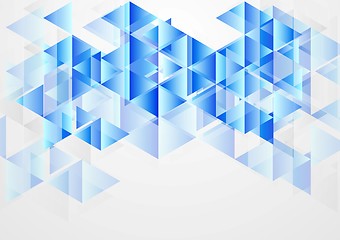 Image showing Blue bright abstract geometric background