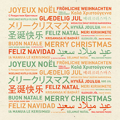 Image showing Merry christmas vintage card from the world