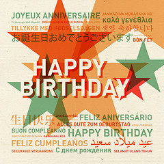 Image showing Happy birthday vintage card from the world