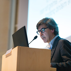 Image showing Speaker giving talk on at Business Conference.