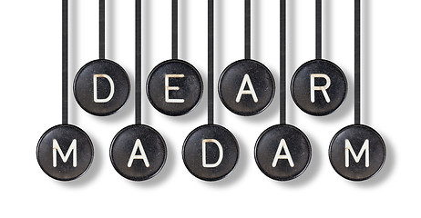 Image showing Typewriter buttons, isolated - Dear madam