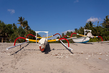 Image showing Catamaran on famous sandy Nusa Penida Crystal beach