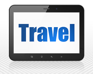 Image showing Travel concept: Tablet Pc Computer with Travel on display