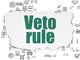 Image showing Political concept: Veto Rule on Torn Paper background