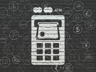 Image showing Money concept: ATM Machine on wall background