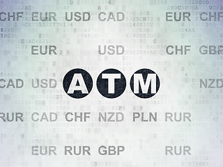 Image showing Currency concept: ATM on Digital Paper background