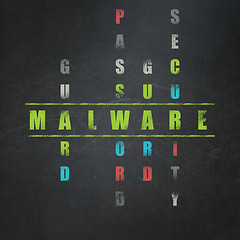 Image showing Security concept: word Malware in solving Crossword Puzzle