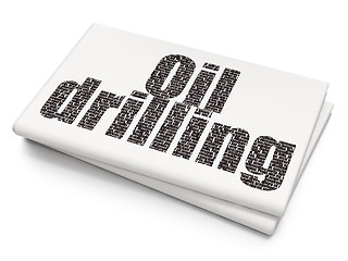 Image showing Manufacuring concept: Oil Drilling on Blank Newspaper background