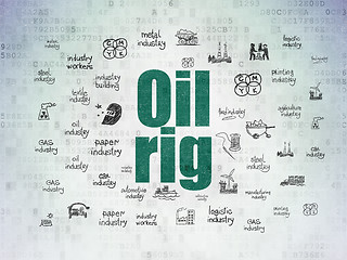 Image showing Industry concept: Oil Rig on Digital Paper background