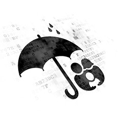 Image showing Insurance concept: Umbrella on Digital background