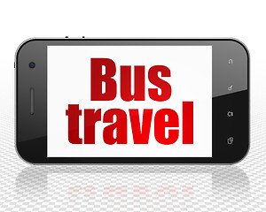 Image showing Tourism concept: Smartphone with Bus Travel on display