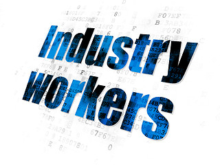 Image showing Industry concept: Industry Workers on Digital background