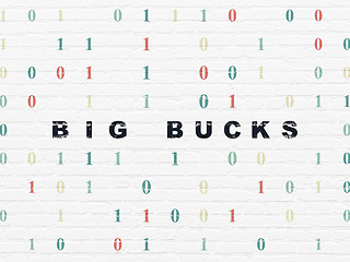 Image showing Finance concept: Big bucks on wall background