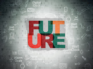 Image showing Time concept: Future on Digital Paper background