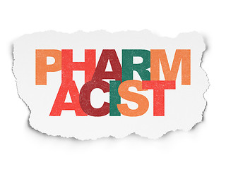 Image showing Health concept: Pharmacist on Torn Paper background