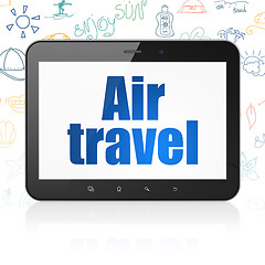 Image showing Tourism concept: Tablet Computer with Air Travel on display