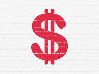 Image showing Money concept: Dollar on wall background