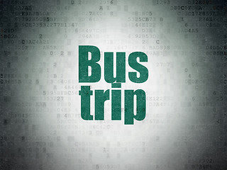 Image showing Vacation concept: Bus Trip on Digital Paper background