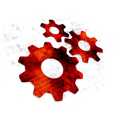 Image showing Advertising concept: Gears on Digital background