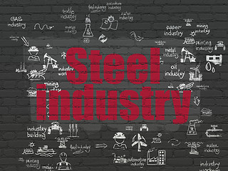 Image showing Manufacuring concept: Steel Industry on wall background