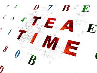 Image showing Time concept: Tea Time on Digital background