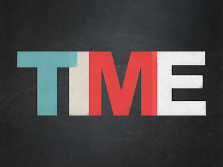 Image showing Time concept: Time on School Board background