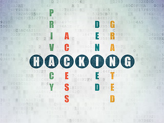 Image showing Security concept: word Hacking in solving Crossword Puzzle