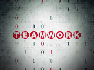 Image showing Business concept: Teamwork on Digital Paper background