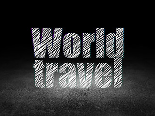 Image showing Travel concept: World Travel in grunge dark room