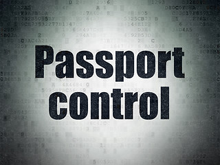 Image showing Tourism concept: Passport Control on Digital Paper background