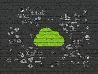 Image showing Cloud technology concept: Cloud on wall background