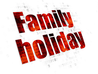 Image showing Travel concept: Family Holiday on Digital background