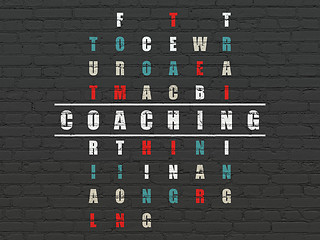 Image showing Studying concept: word Coaching in solving Crossword Puzzle