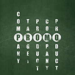 Image showing Advertising concept: word Promo in solving Crossword Puzzle