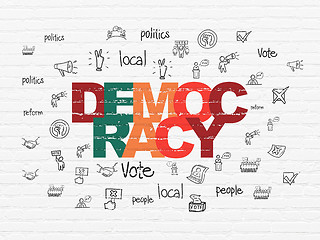 Image showing Political concept: Democracy on wall background