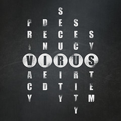 Image showing Privacy concept: word Virus in solving Crossword Puzzle