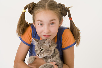 Image showing Girl with a cat IV