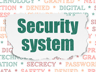 Image showing Security concept: Security System on Torn Paper background