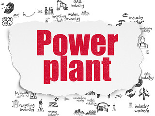 Image showing Industry concept: Power Plant on Torn Paper background