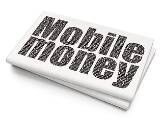 Image showing Money concept: Mobile Money on Blank Newspaper background