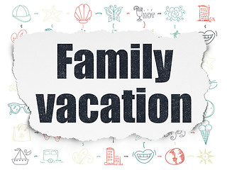 Image showing Tourism concept: Family Vacation on Torn Paper background